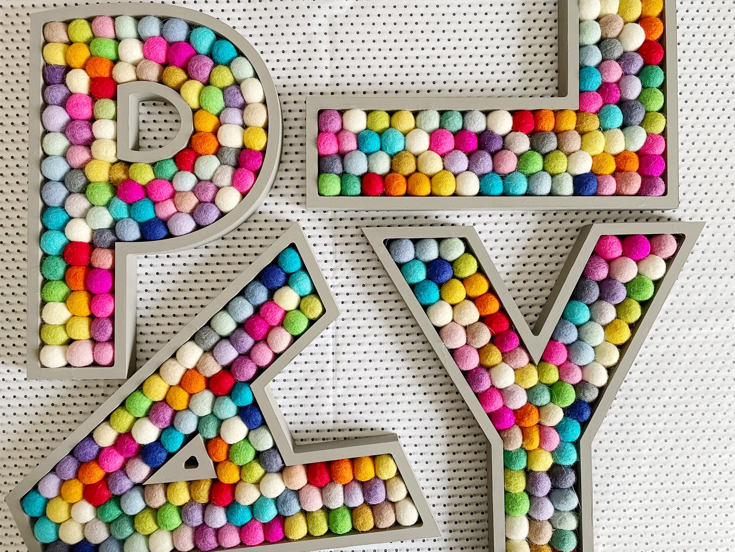 4 Letter Pom Pom Word - LOVE, PLAY, HOME - 30cm Letters