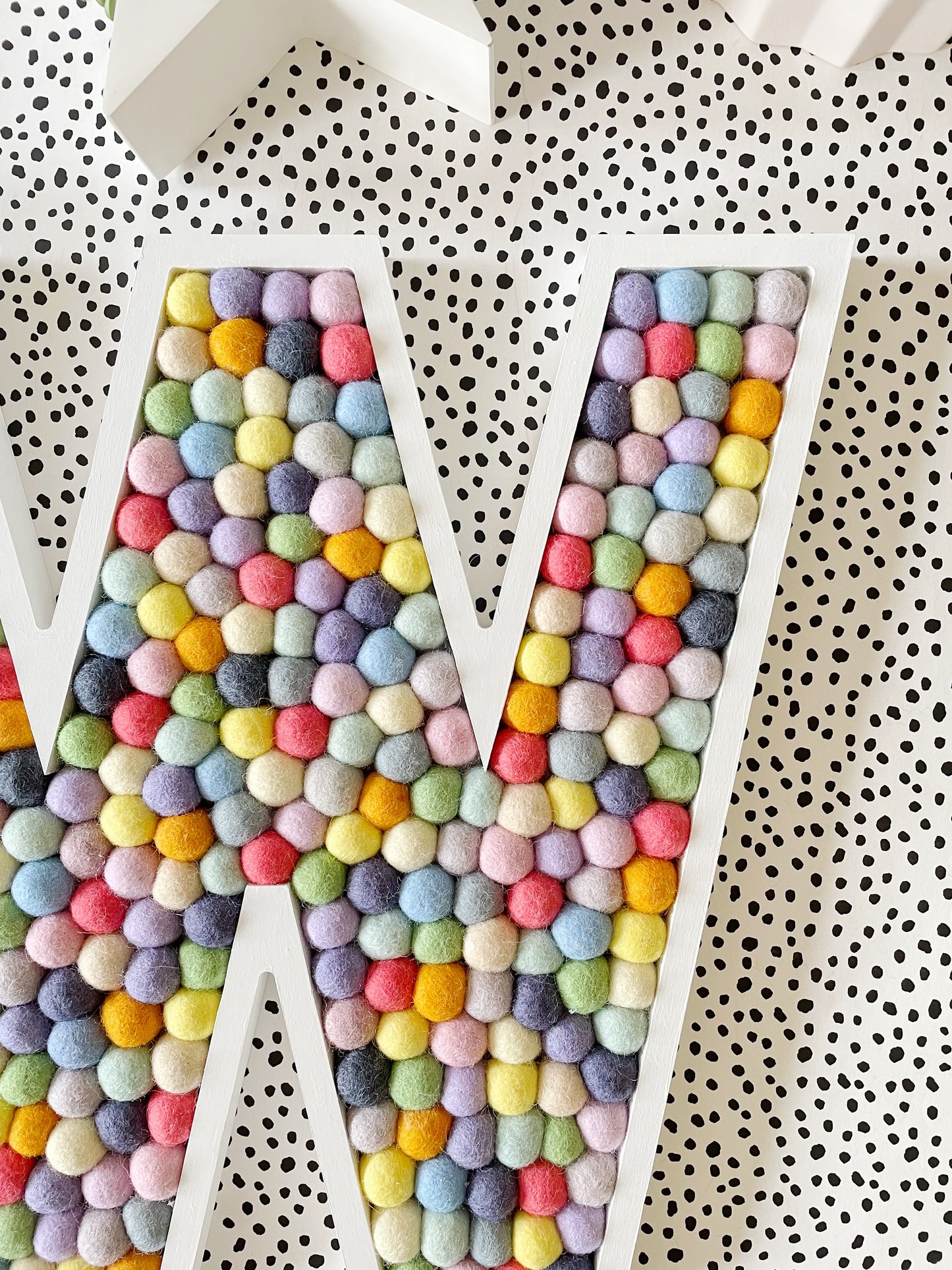 A-Z Wooden Pastel Pompom Letters