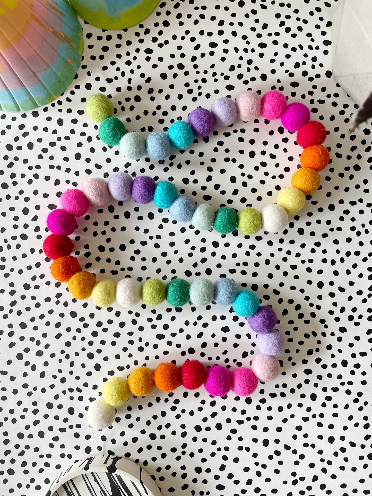 Rainbow Pom Pom Garland