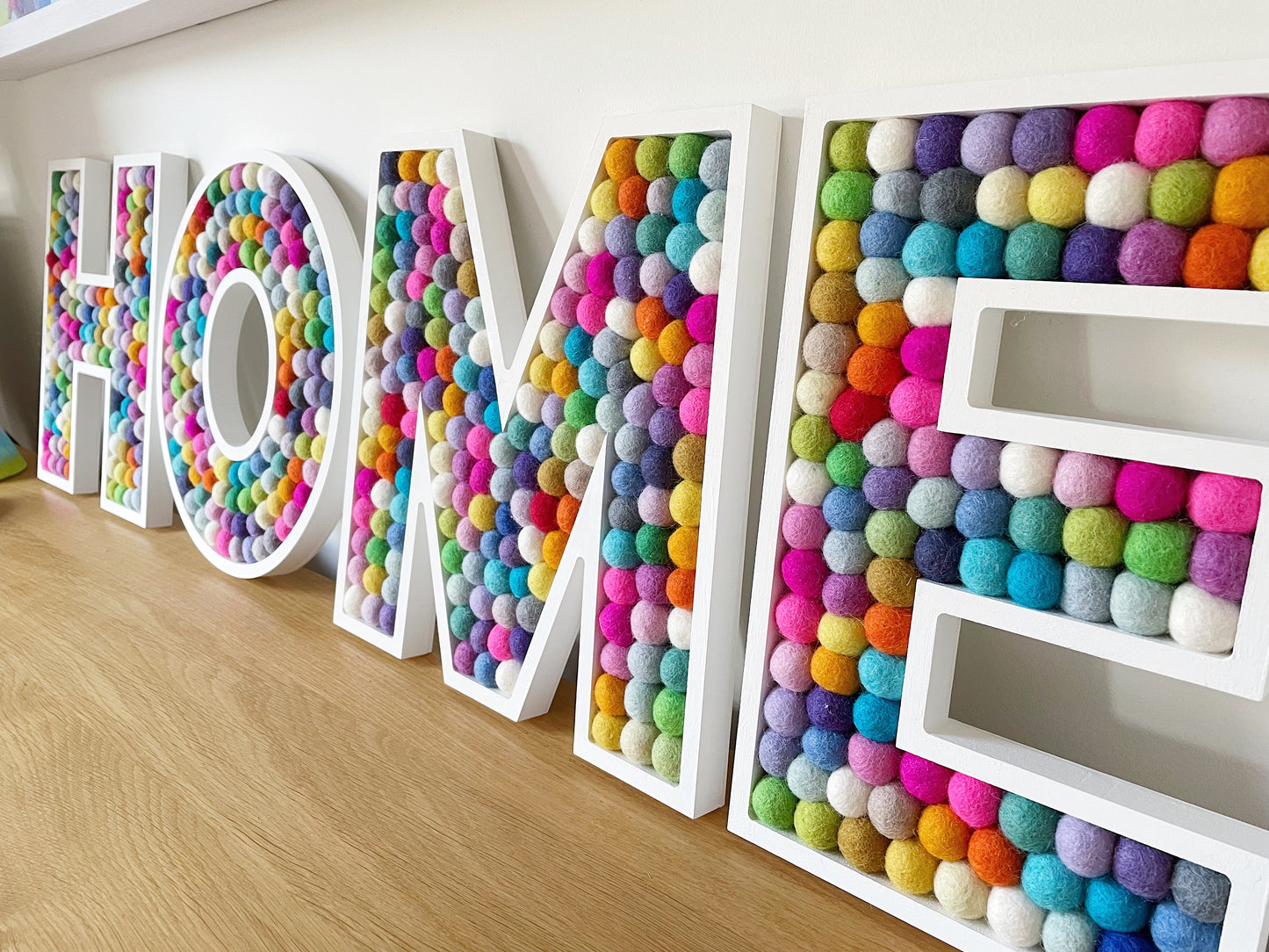 4 Letter Pom Pom Word - LOVE, PLAY, HOME - 30cm Letters