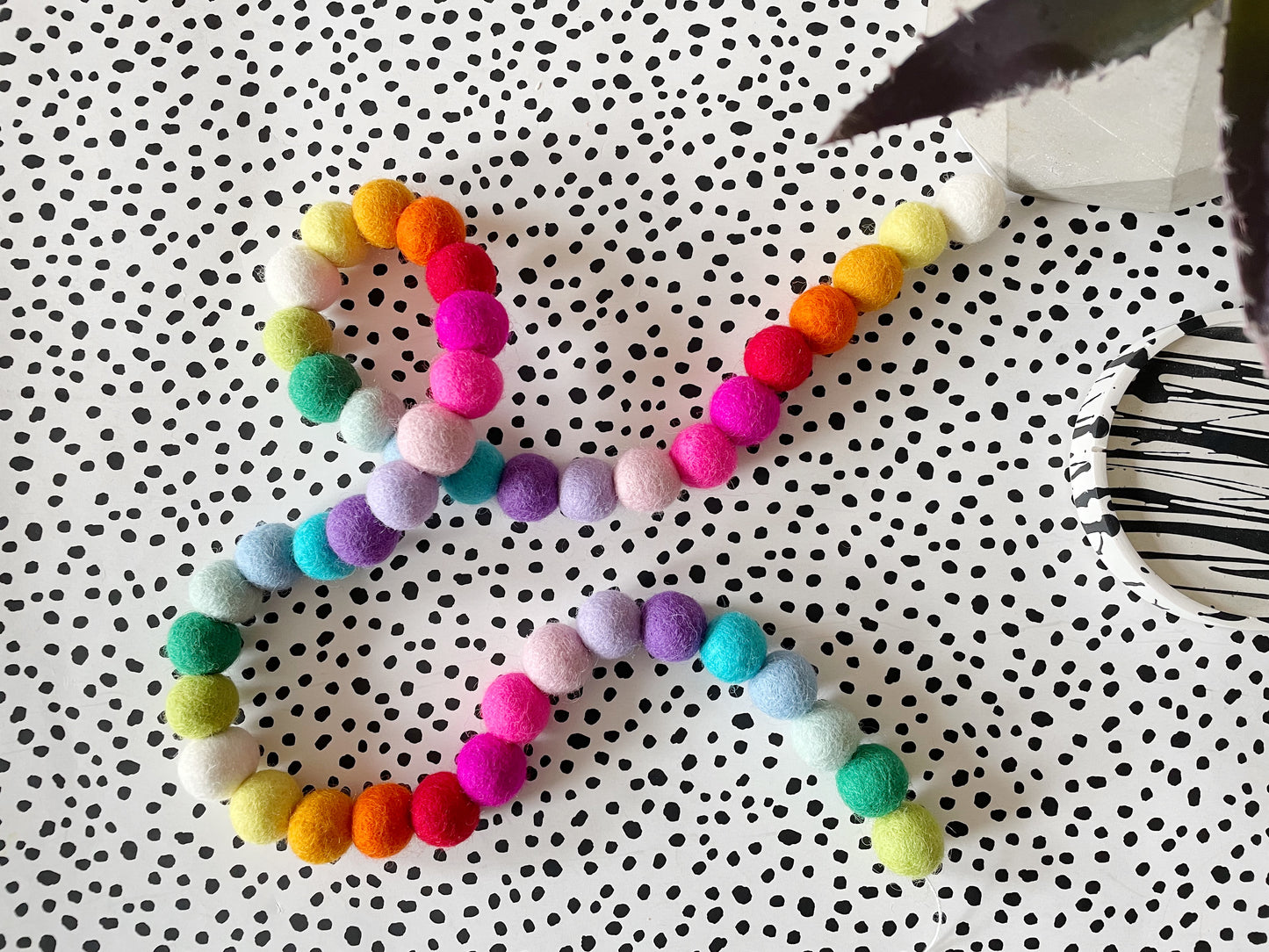 Rainbow Pom Pom Garland