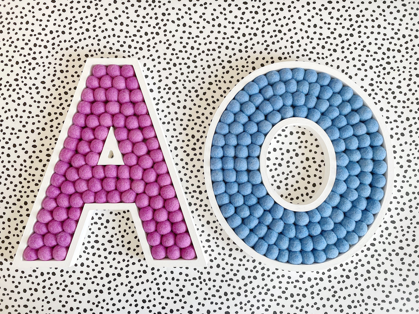 A-Z Wooden Rainbow PomPom Letters - 30cm