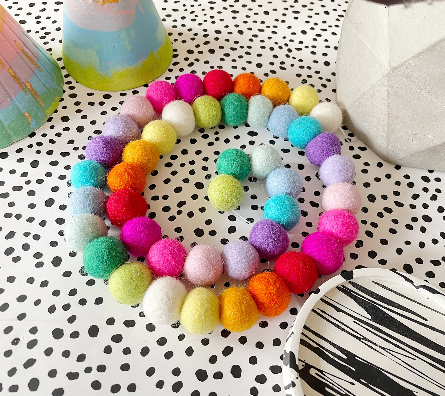 Rainbow Pom Pom Garland