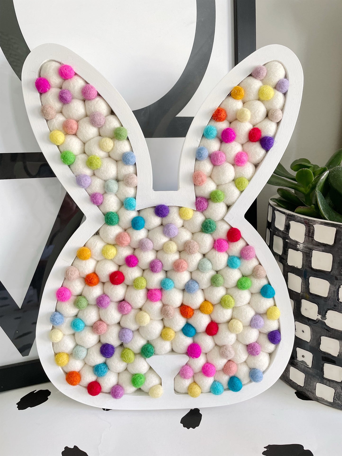 Easter Rainbow Pom Pom Bunny - Large